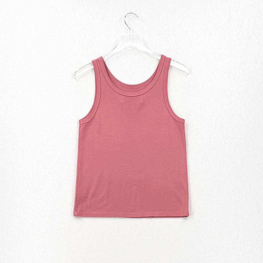 ENZA COSTA Cotton Knit Easy Tank Womens Small PInk Sleeveless Top Minimalist NEW - Picture 2 of 13